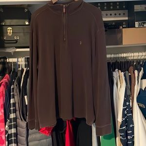 Washed. Wore a couple times and always with an under shirt.